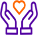 Caring Employee Commitment 2Hands Outline Icon White Bg RGB